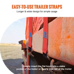 winch straps 4 x 30 6000 lbs load capacity 18000 lbs breaking strength truck straps with flat hook flatbed tie downs cargo control for trailers farms rescues tree saver red 10 pack 4.jpg