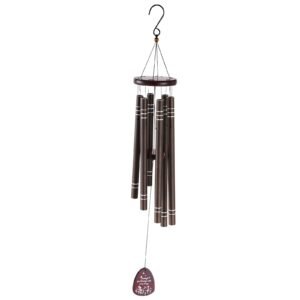 Wind Chimes for Outside, 42", Deep Tone Wind Chimes with 6 Tubes, Unique Large Memorial Wind Chimes for Anniversary, Amazing Outdoor Decor for Your Patio, Porch, Garden and Backyard, Dark Brown