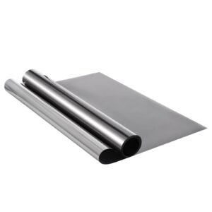 Window Privacy Film, One Way Window Tint, Daytime Mirror Reflective Heat Control Glass, Static Cling Sun Blocking, See out Not in Window Film for Home and Office, Black-Silver, 36 in x 6.5 ft