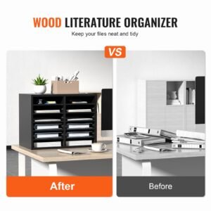 wood literature organizer 12 compartments file sorter with removable shelves mailboxes slot for office home classroom mailrooms organization epa certified black 1.jpg
