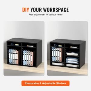 wood literature organizer 12 compartments file sorter with removable shelves mailboxes slot for office home classroom mailrooms organization epa certified black 4.jpg
