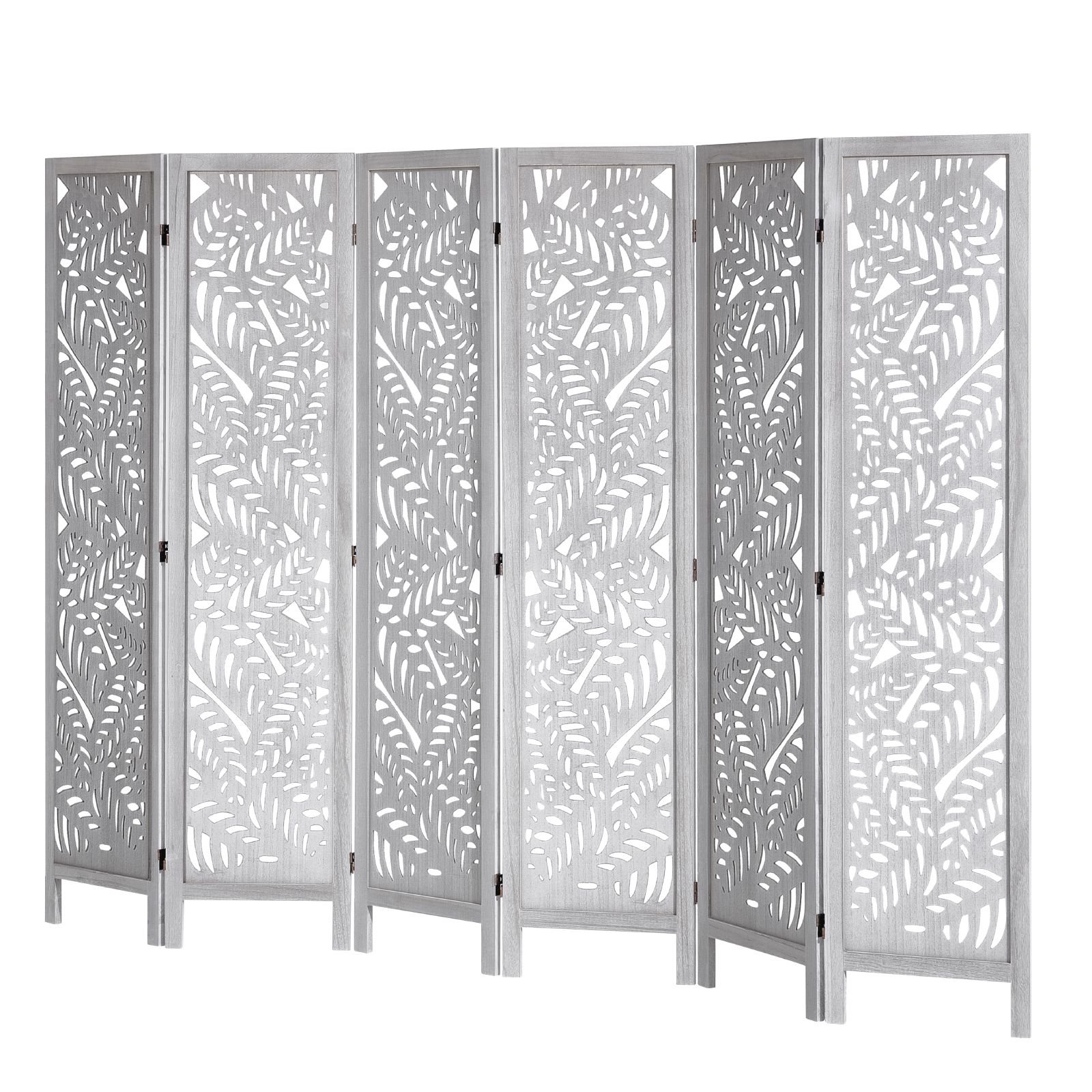 wood room divider, 6 panel wood folding privacy screen, 66.9 inches tall indoor carved partition divider, portable decoration screen, for room separation, home, office, restaurant & bedroom