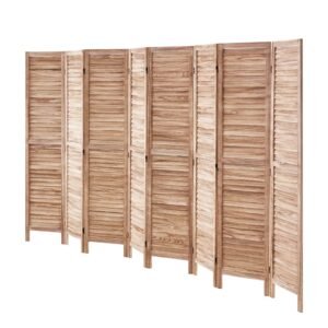 wood room divider 8 panel wood folding privacy screen 669 inches tall indoor louvered partition divider portable decoration screen for room separation home office restaurant bedroom.jpg