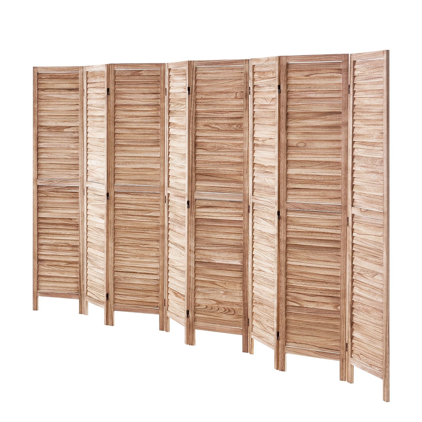wood room divider 8 panel wood folding privacy screen 669 inches tall indoor louvered partition divider portable decoration screen for room separation home office restaurant bedroom.jpg