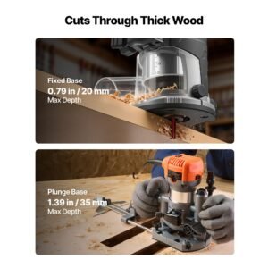 wood router 1 hp 710w variable speed palm router tool with 14 in collet compact edge wood trimmer with fixed plunge tilt base soft start for woodworking trimming diy projects corded 2.jpg