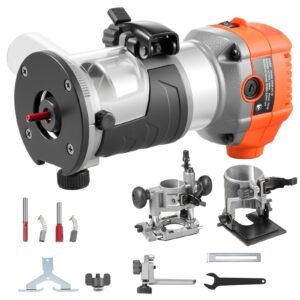 wood router 1 hp 710w variable speed palm router tool with 14 in collet compact edge wood trimmer with fixed plunge tilt base soft start for woodworking trimming diy projects corded.jpg