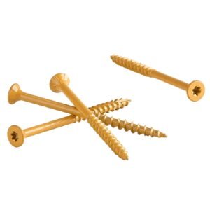 Wood Screws 350 PCS, #10 x 3-Inch Anti-Rust Coated, Exterior Deck Screw Torx/T25 Star Drive, Metal Rust-Resistant Outdoor Decking Screws with 2 Screw Connectors, for Decking Fencing Framing
