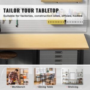 wood table top holds up to 330 lb 295 x 236 x 15 rectangular countertop for height adjustable electric standing desk frame universal solid one piece maple desktop for office home desk 5.jpg