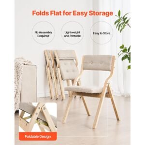 wooden folding chairs with cushion set of 4 portable foldable cushion chair with wooden frame modern padded dining chair for kitchen office wedding party dining room easy assembly beige 26.jpg