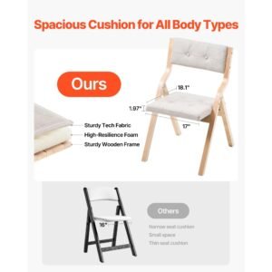 wooden folding chairs with cushion set of 4 portable foldable cushion chair with wooden frame modern padded dining chair for kitchen office wedding party dining room easy assembly beige 27.jpg