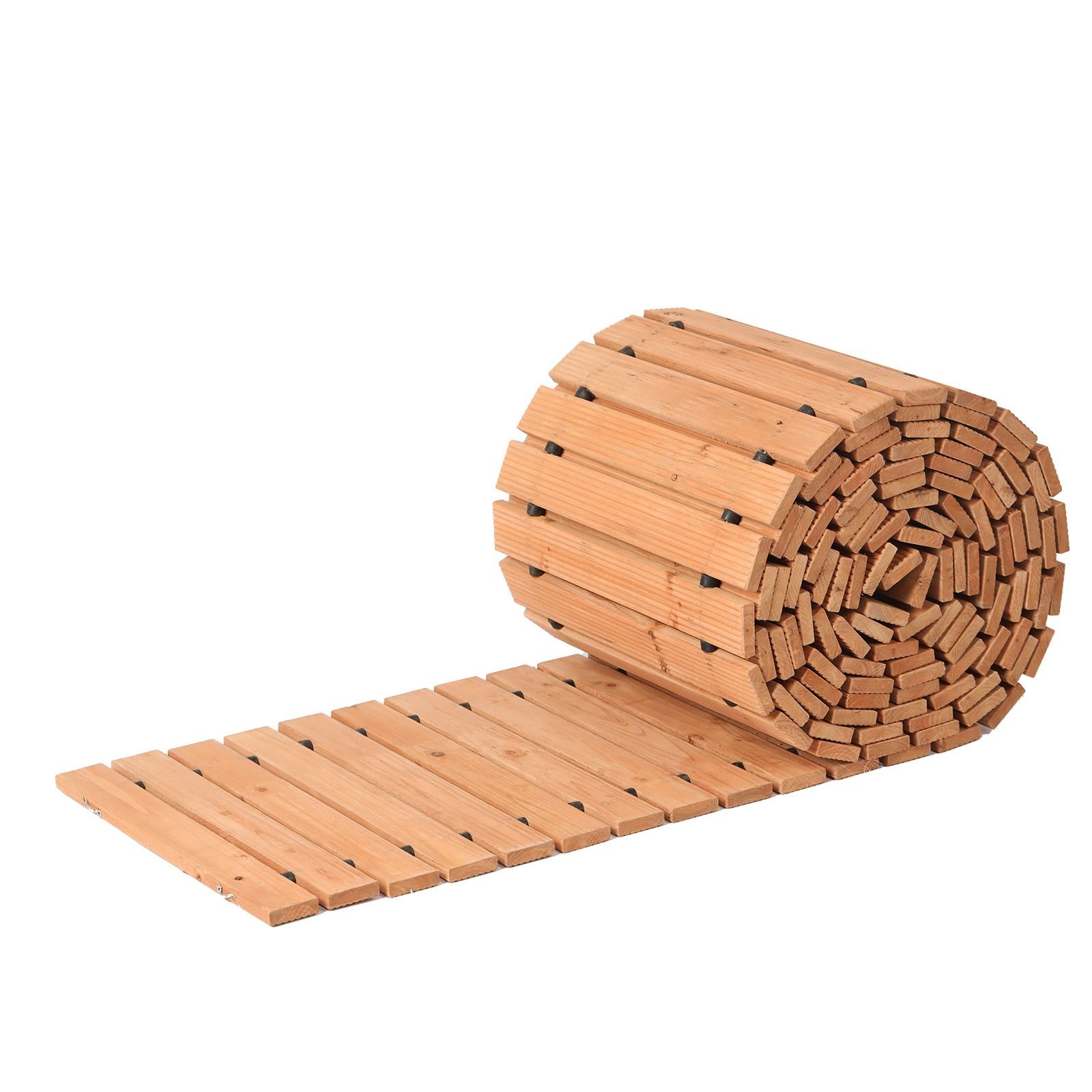 wooden garden pathway 24 ft l x 17 in w non slip straight garden walkway roll out cedar outdoor walkway path with wire rope connection decorative garden paver for backyard wedding party.jpg