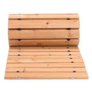 Wooden Garden Pathway, 8 ft L x 17 in W, Non-Slip Straight Garden Walkway, Roll Out Cedar Outdoor Walkway Path with Wire Rope Connection, Decorative Garden Paver for Backyard Wedding Party
