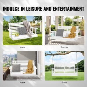 wooden porch swing 4 ft patio bench swing for courtyard garden upgraded 880 lbs strong load capacity heavy duty swing chair bench with hanging chains for outdoors white 2.jpg