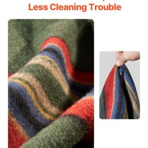 wool camping blanket, large warm stadium blanket, waterproof & windproof, flame retardant, great for outdoors, picnics, hiking, sports events, travel, 64" x 88" (80% wool), texture multicolor