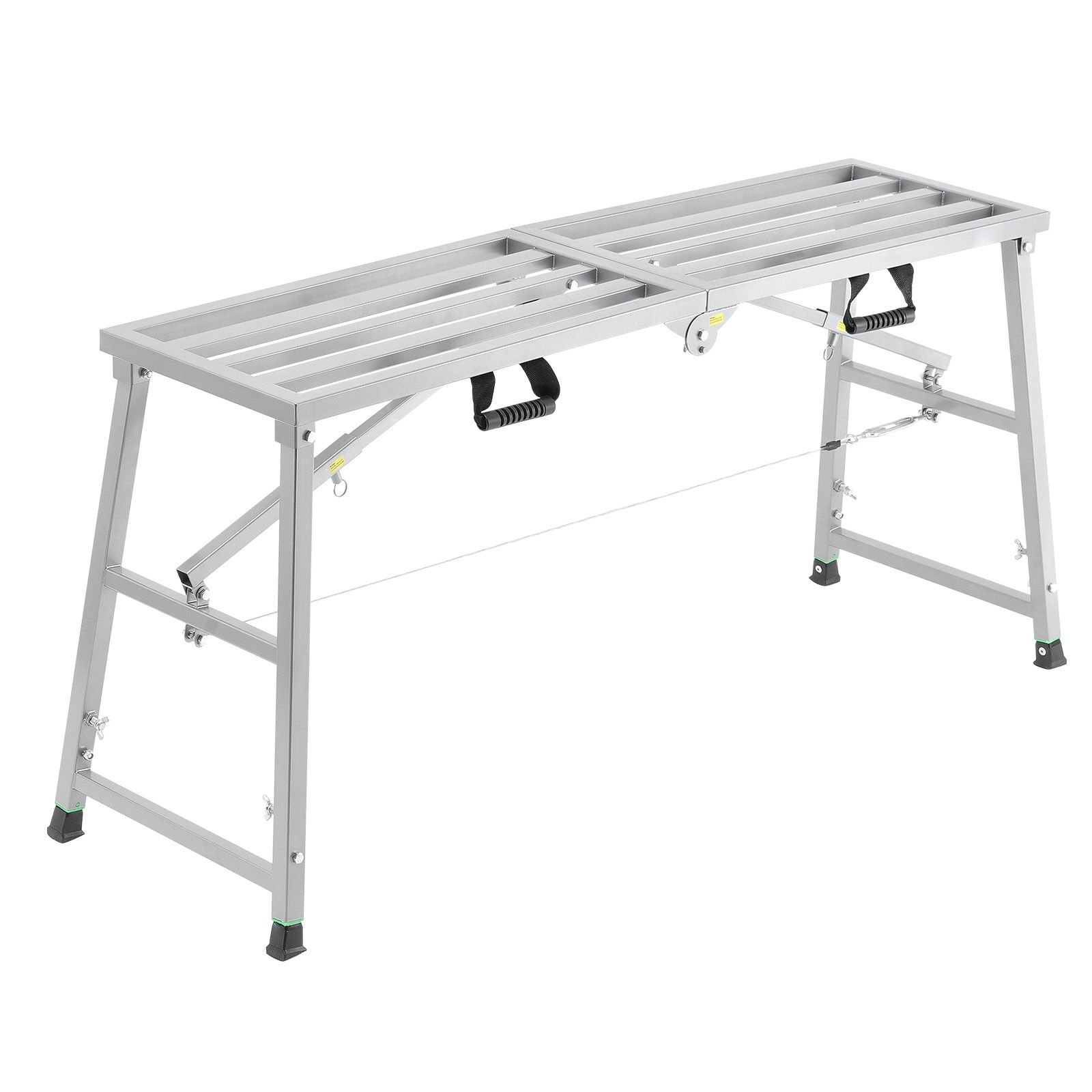 work platform 4 gear adjustable height folding alloy steel step ladder portable scaffolding platform 800 lb load capacity non slip rubber feet drywall painting stool cleaning washing.jpg