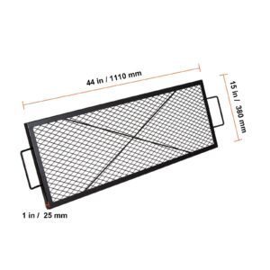 x marks fire pit grill grate rectangle cooking grate heavy duty steel campfire bbq grill grid with handle support x wire portable camping cookware for outside party gathering 44 inch black 3.jpg