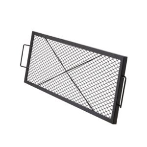 x marks fire pit grill grate rectangle cooking grate heavy duty steel campfire bbq grill grid with handle support x wire portable camping cookware for outside party gathering 44 inch black.jpg