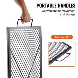 x marks fire pit grill grate rectangle cooking grate heavy duty steel campfire bbq grill grid with handle support x wire portable camping cookware for outside party gathering 44 inch black 4.jpg