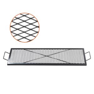 x marks fire pit grill grate rectangle cooking grate heavy duty steel campfire bbq grill grid with handle support x wire portable camping cookware for outside party gathering 44 inch black 5.jpg