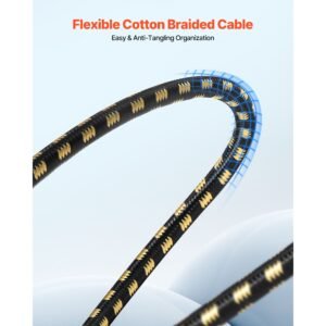 xlr cable 25 ft, 6 pack, shielded balanced dmx male to female microphone cables, gold plated 3 pin xlr mic speaker cord wires, for stage lighting, microphones, amplifier, mixer, speaker systems
