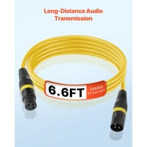 xlr cable 6.5 ft, 10 pack, shielded balanced dmx male to female microphone cables, gold plated 3 pin xlr mic speaker cord wire, for stage lighting, microphones, amplifier, mixer, speaker systems