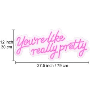 youre like really pretty neon sign 275 x 12 pink led neon signs for wall decor large lights sign with remote control and power adapter used for party wedding living room office 1.jpg