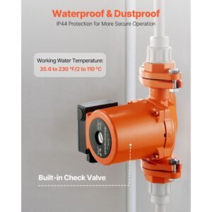 0011 bf4 j cast iron circulator pump, 33 gpm, ac 120v 33 ft hot water recirculating circulation pump, 1 1/4 in flange connection, 3 speed adjustment, quiet operation, for home heating system