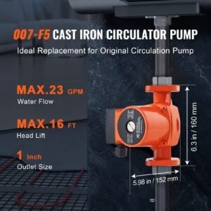007 f5 7ifc hot water recirculating pump, 110v, 70w 23 gpm hot water circulation pump, 1" npt flange 3 speed circulator pump, quiet operation circulator pump for home water heater system