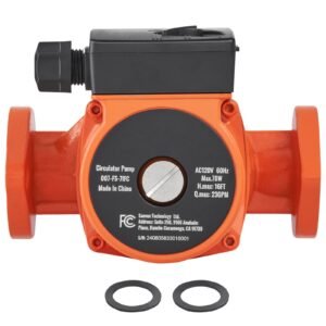 007-F5-7IFC Hot Water Recirculating Pump, 110V, 70W 23 GPM Hot Water Circulation Pump, 1" NPT Flange 3-Speed Circulator Pump, Quiet Operation Circulator Pump for Home Water Heater System