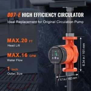 007e 2f2 hot water recirculating pump, 110v, 42w 16 gpm high efficiency circulator pump, emc automatic hot water circulation pump 1" npt flange circulator pump for home water heater system