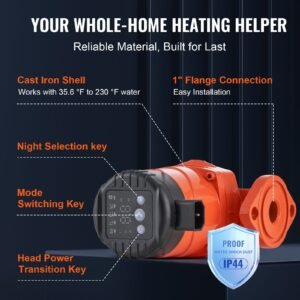 007e 2f2 hot water recirculating pump, 110v, 42w 16 gpm high efficiency circulator pump, emc automatic hot water circulation pump 1" npt flange circulator pump for home water heater system