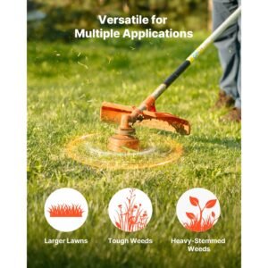 0.095 in 1280 ft string trimmer line, orange heavy duty weed eater string, premium nylon universal replacement trimmer line spool with twisted design, suitable for professional & homeowner use