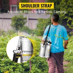 1 gallon stainless steel sprayer, 12" wand & 3ft reinforced hose, hand pump sprayer with pressure gauge, safety valve & adjustable nozzle, garden weed sprayer for lawn, gardening, sanitizing