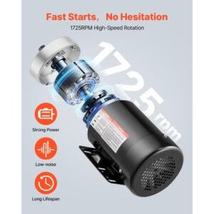 1 hp electric motor, 1725rpm air compressor motor, cw/ccw rotation, 5/8 inch shaft diameter, 1.88inch shaft length, 4.1n.m torque, three phase, tefc cooling, 230v/460v, 56c frame