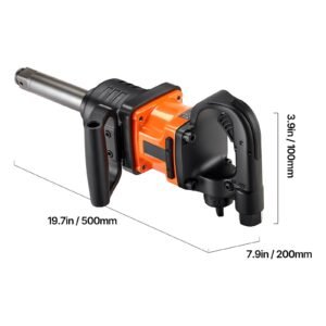 1 inch air impact wrench, up to 1800 ft lbs nut busting torque, 18.7 lbs lightweight pneumatic impact gun with 6" extended anvil for heavy duty repairs and maintenance