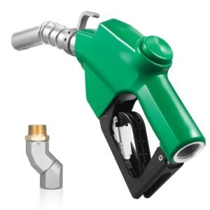 1 Inch NPT Automatic Fuel Nozzle with Swivel, Max Flow Rate 21.6 GPM, Auto Shut Off Diesel Gas Pump Nozzle with 3-Speed Trigger Lock & 1-3/16 in (OD=30.1 mm) Spout for Gasoline, Diesel, Kerosene