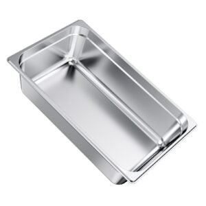 1 pack stainless steam hotel pan, full size table steam pan, 6 inch deep anti jam restaurant supplies reusable rustproof catering storage for home, party, restaurant, hotel, buffet