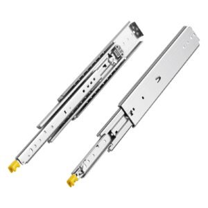 1 Pair Full Extension Drawer Slides 18 20 22 28 30 32 36 38 40 44 48 52 56 60 in, 500 lbs Load Capacity Locking Drawer Slides, Ball Bearing with Lock Side Mount Drawer Slide Rail