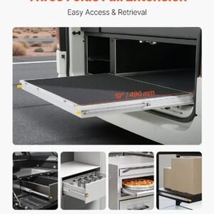 1 pair full extension drawer slides 18 20 22 28 30 32 36 38 40 44 48 52 56 60 in, 500 lbs load capacity locking drawer slides, ball bearing with lock side mount drawer slide rail