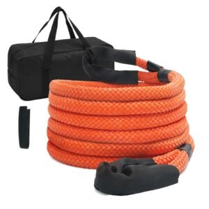 1" x 20' Kinetic Recovery Tow Rope 38,000 lbs, Heavy-Duty Off Road Snatch Strap, Extreme Duty 30% Elasticity Energy Snatch Strap for Jeep Car Truck ATV UTV SUV Tractor