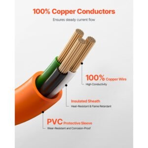 10 ft dryer extension cord, 3 prong nema 10 30p to 10 30r dryer cord, 125v/250v stw 10awg/3c, 30a, pure copper wire cable with black non woven bag and pvc cable tie, ideal for indoor & outdoor
