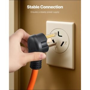 10 ft dryer extension cord, 3 prong nema 10 30p to 10 30r dryer cord, 125v/250v stw 10awg/3c, 30a, pure copper wire cable with black non woven bag and pvc cable tie, ideal for indoor & outdoor