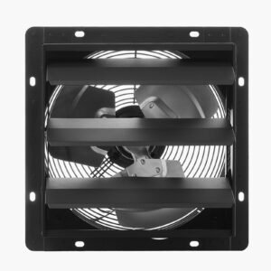 10 inch shutter exhaust fan, wall mounted attic vent fan with smart programming variable speed temperature control, 1000 cfm,ec motor,timer, for shed,garage,greenhouse ventilation cooling,black