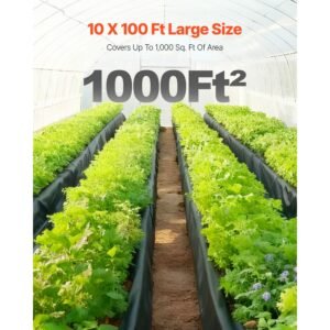 10 mil plastic sheeting heavy duty 10' x 100', thick plastic sheeting roll, plastic drop cloth painters tarp, polyethylene covering for crawl space vapor barrier, multi purpose, black