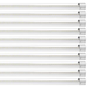 10 pack led shop light, 8 ft, 80w linkable shop light fixture, 10000 lm ceiling lights 59 in power cords with on/off switch 48 in connector cables, for garage warehouse home workkshop and office