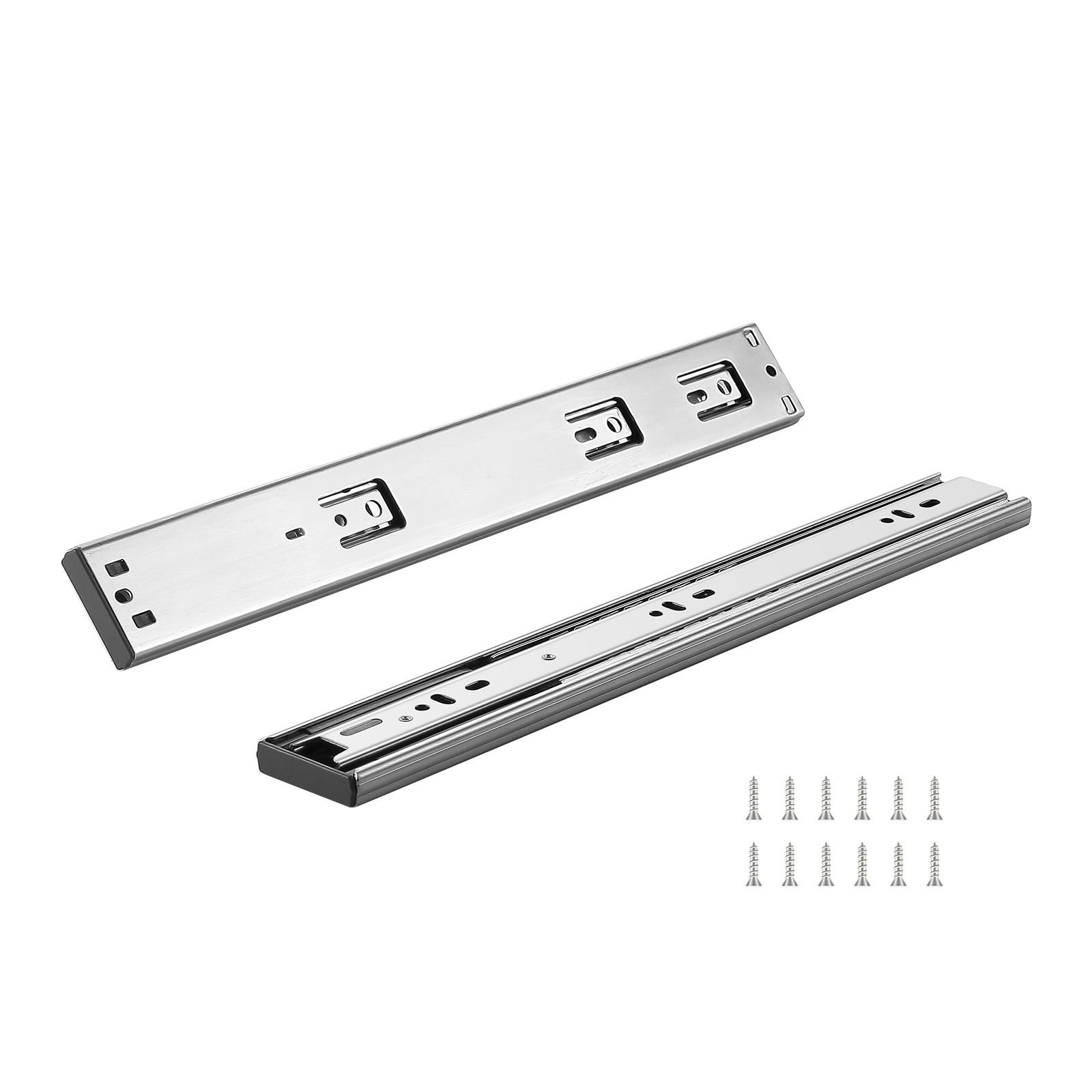 10 pairs of 14 inch drawer slides side mount rails, heavy duty full extension steel track, soft close noiseless guide glides cabinet kitchen runners with ball bearing, 100 lbs load capacity