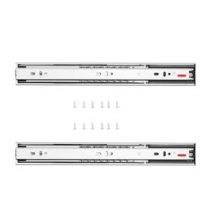 10 pairs of 16 inch drawer slides side mount rails, heavy duty full extension steel track, soft close noiseless guide glides cabinet kitchen runners with ball bearing, 100 lbs load capacity