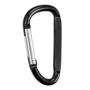 10 pcs black carabiner, caribeaner clip, spring snap hook for keychain clip, 3.07" aluminum alloy d ring shape carabeaner with 20 pcs keyring, multipurpose for camping, hiking, backpacking