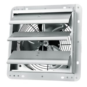 10'' Shutter Exhaust Fan, High-speed 820 CFM, Aluminum Wall Mount Attic Fan with AC-motor, Ventilation and Cooling for Greenhouses, Garages, Sheds, Shops, FCC