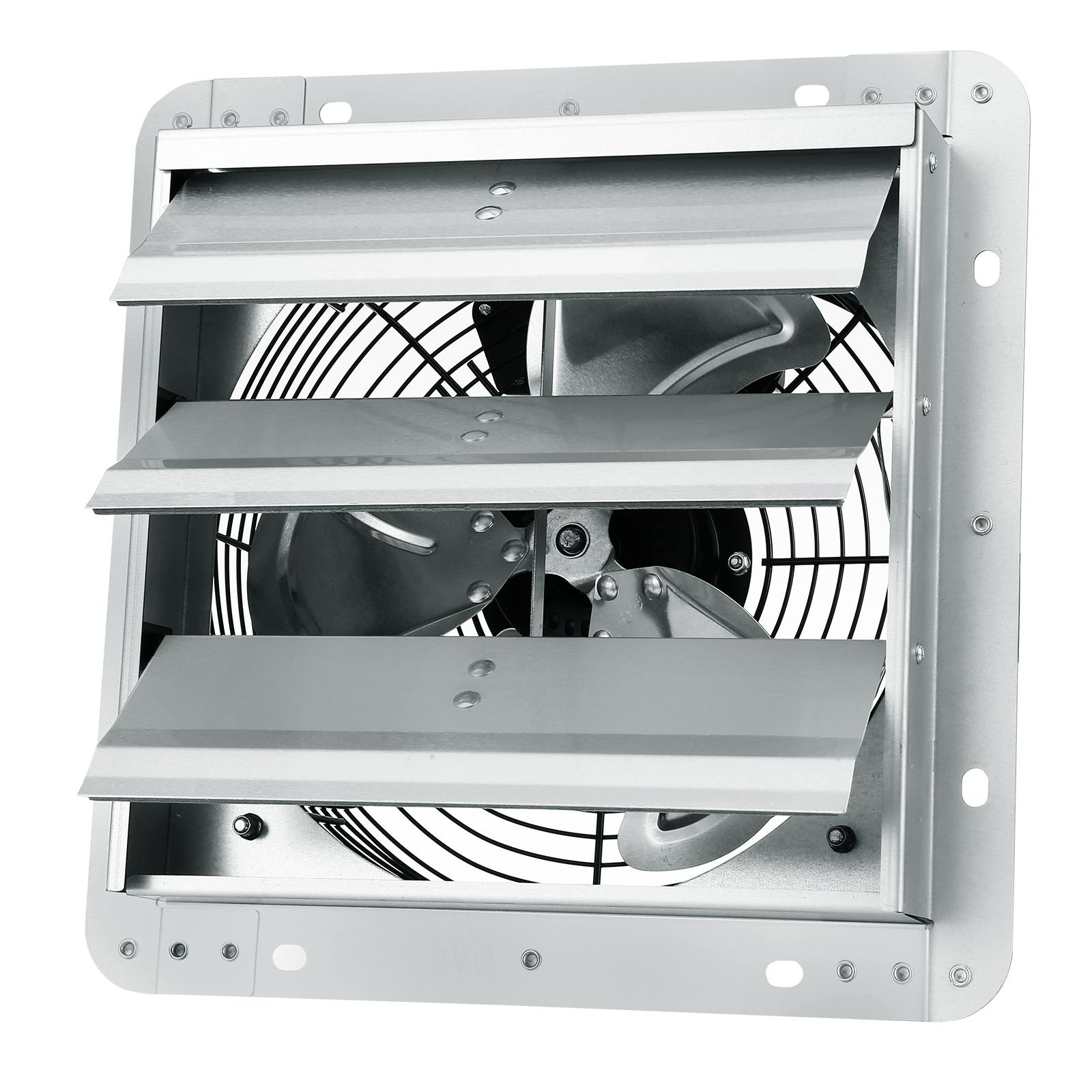 10'' shutter exhaust fan, high speed 820 cfm, aluminum wall mount attic fan with ac motor, ventilation and cooling for greenhouses, garages, sheds, shops, fcc